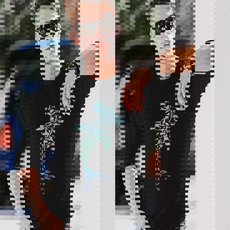 ハワイ ポリネシア トライバル シュモクザメ アロハステート 長袖Tシャツ 彼への贈り物