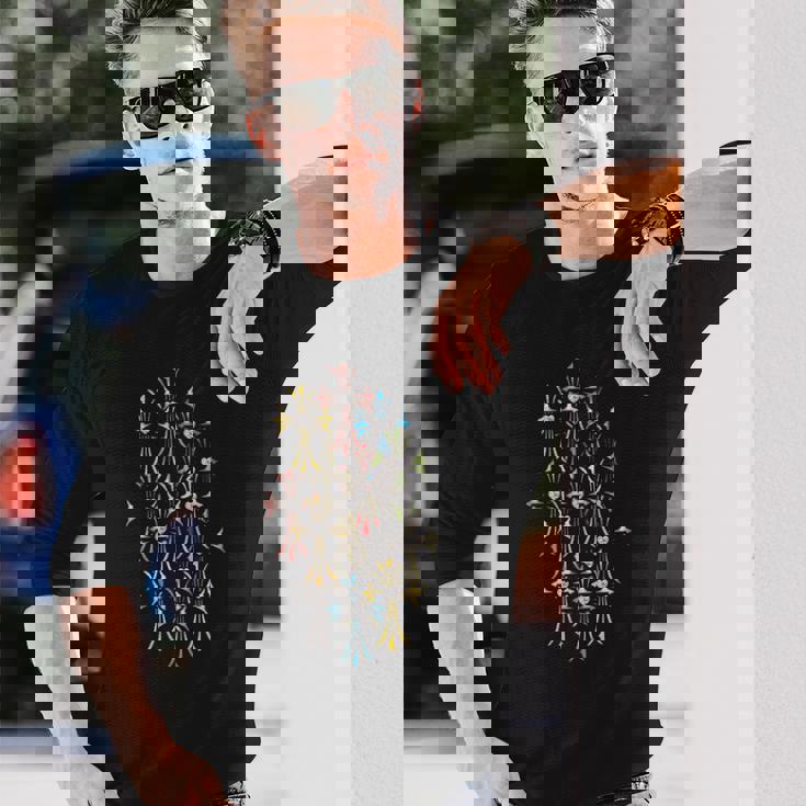 ハート ダイヤ クロス カラフル バリエーション 長袖tシャツ 長袖Tシャツ 彼への贈り物