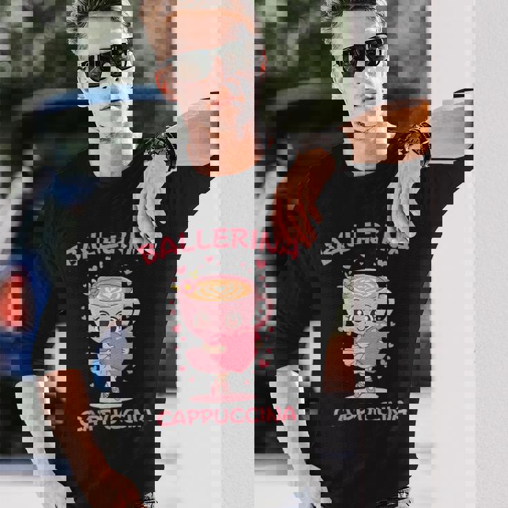 バレリーナ カプチーノ かわいい イタリアン ブレイン ミーム キッズ ガールズ 長袖Tシャツ 彼への贈り物