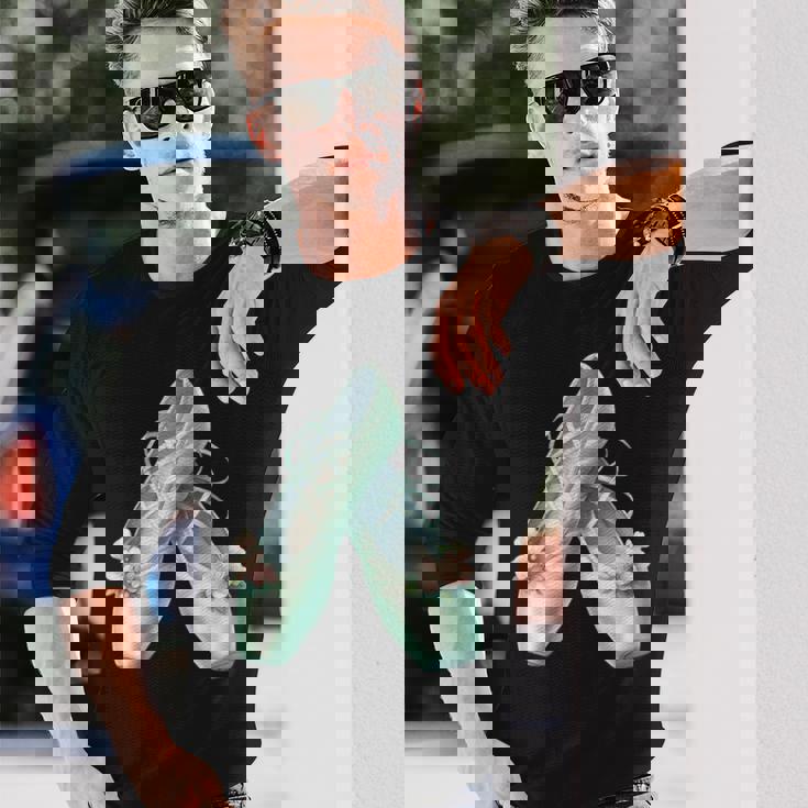 バレリーナガール ミントグリーン ダンス バレエ水彩画 長袖Tシャツ 彼への贈り物