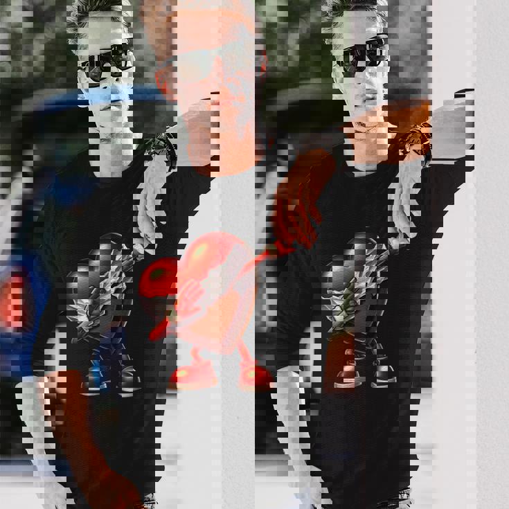 バレンタインデー チョコレート ハート ダビングデザイン 長袖Tシャツ 彼への贈り物