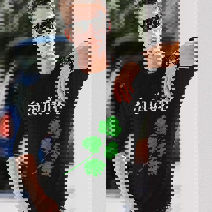 おもしろ パクチー大好き タイ語 長袖Tシャツ 彼への贈り物