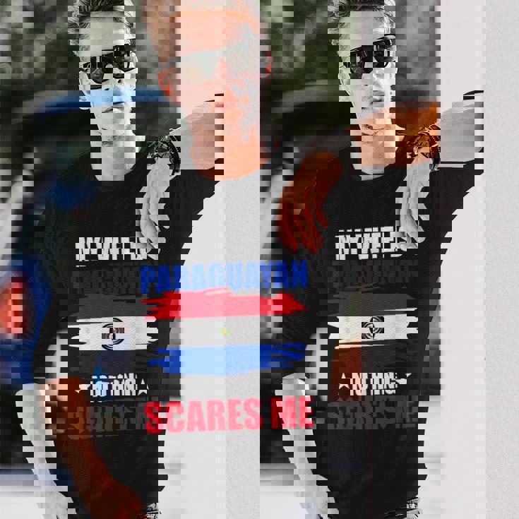 パラグアイ国旗 パラグアイ遺産 長袖Tシャツ 彼への贈り物