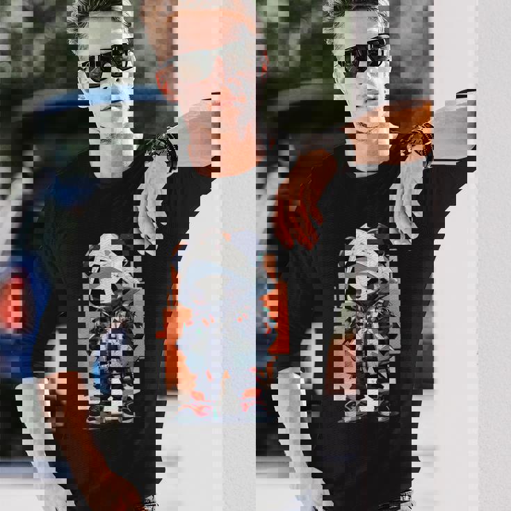 パンダ ストリート 都会 ヒーロー 長袖Tシャツ 彼への贈り物