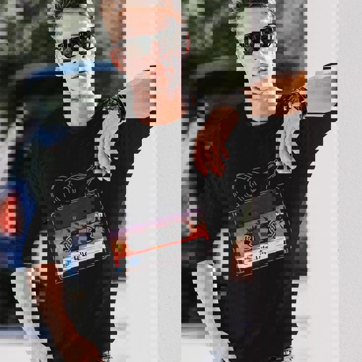 ビーチ ミックステープ ハワイアン アロハ パーム サンセット 80年代 長袖Tシャツ 彼への贈り物