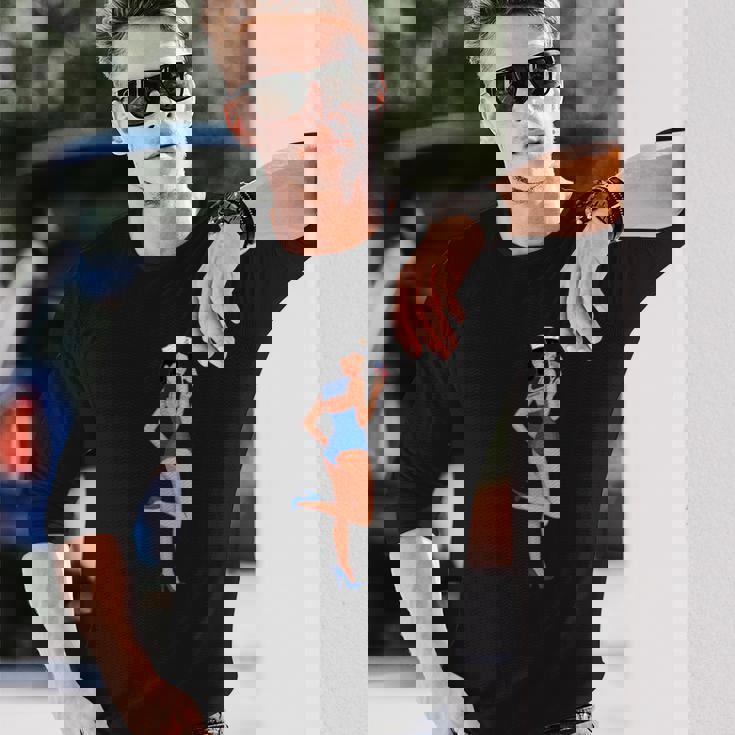 ピンナップガール セーラー アメリカ国旗 長袖Tシャツ 彼への贈り物