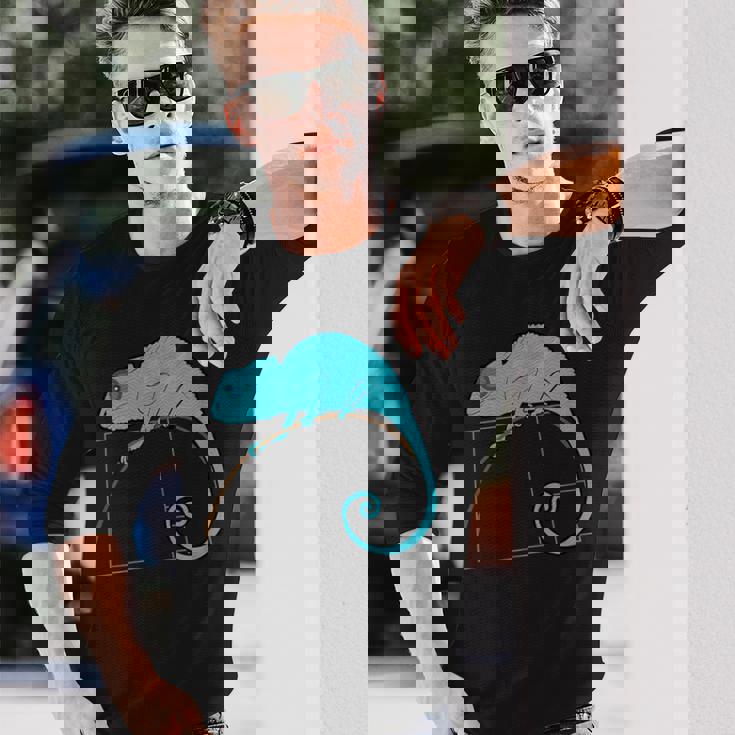 フィボナッチカメレオン黄金比 長袖Tシャツ 彼への贈り物