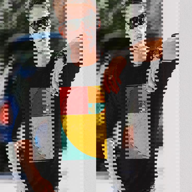 フィボナッチスパイラル幾何学アート 長袖Tシャツ 彼への贈り物