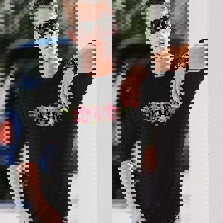 フラダンス フラ レッスン用 アロハ トロピカル ハワイ ハイビスカス Hawaii ハワイアン かわいい 長袖Tシャツ 彼への贈り物