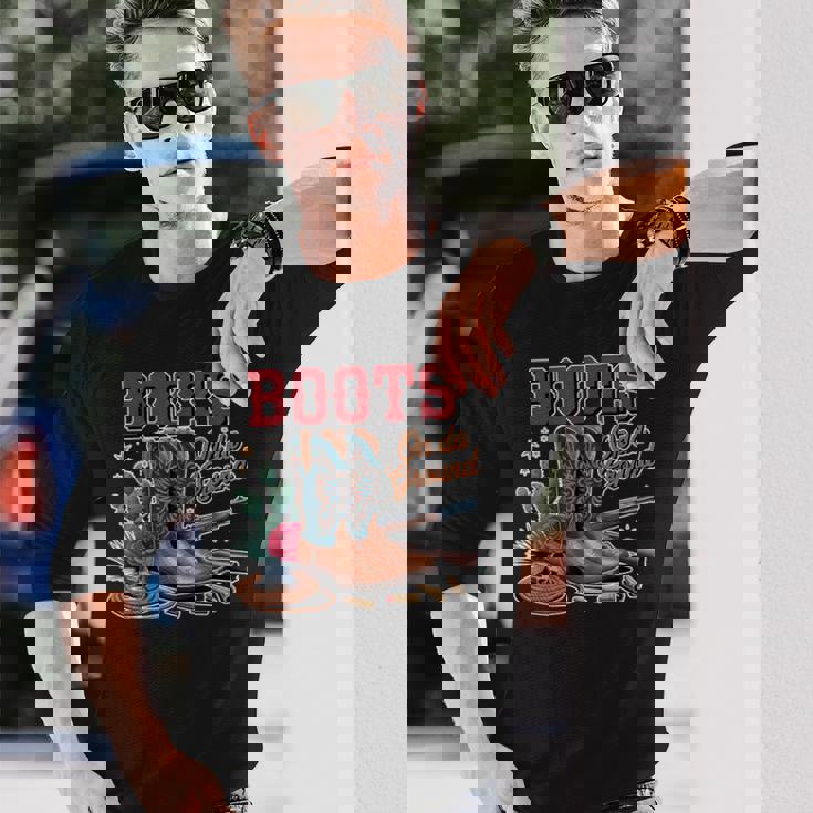 ブーツ オン グラウンド カウガール カウボーイ ウエスタン 長袖Tシャツ 彼への贈り物