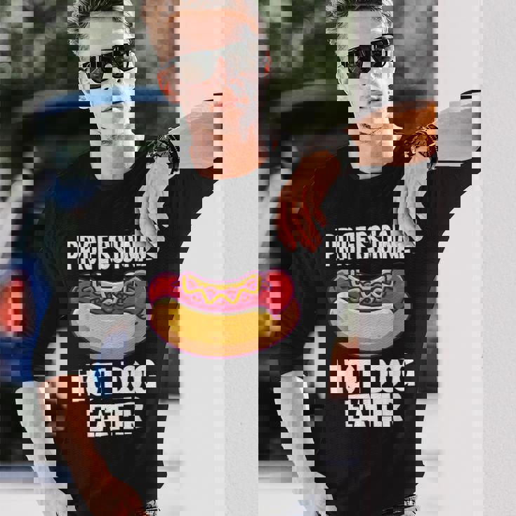 プロフェッショナルホットドッグイーターファニーホットドッグ 長袖Tシャツ 彼への贈り物