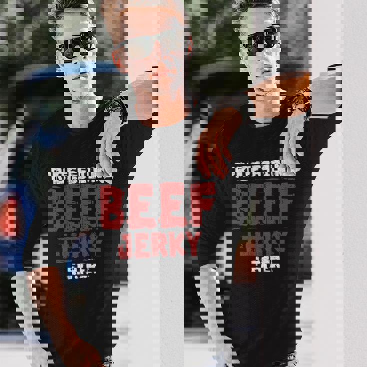 プロフェッショナル・ビーフ・ジャーキー・イーター 肉好き 長袖tシャツ 長袖Tシャツ 彼への贈り物