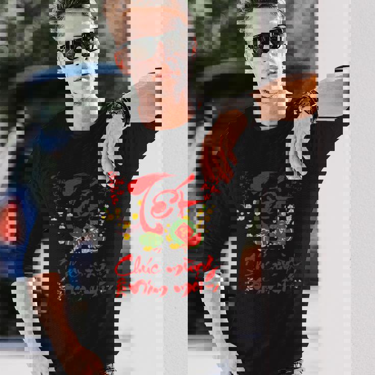 ベトナム新年テトデコレーション チュクムンナムモイ 長袖Tシャツ 彼への贈り物