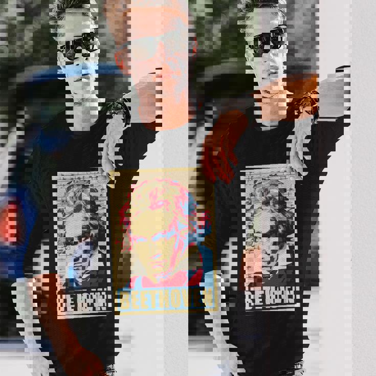 ベートーベン クラシカル音楽作曲家 レトロ 長袖Tシャツ 彼への贈り物