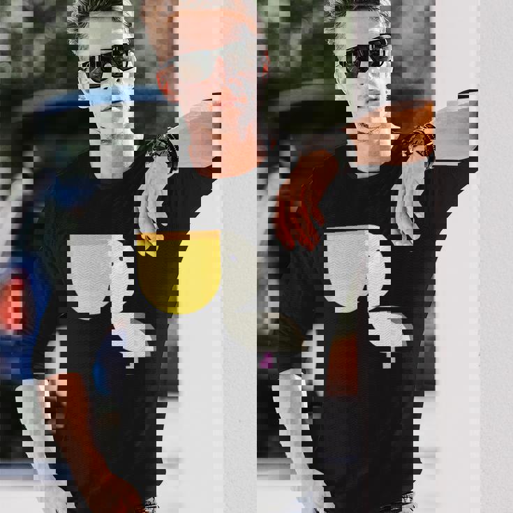 ペリカン アニマル イラスト ミニマル 図案 シンプル ユニセックス ギフト 長袖Tシャツ 彼への贈り物