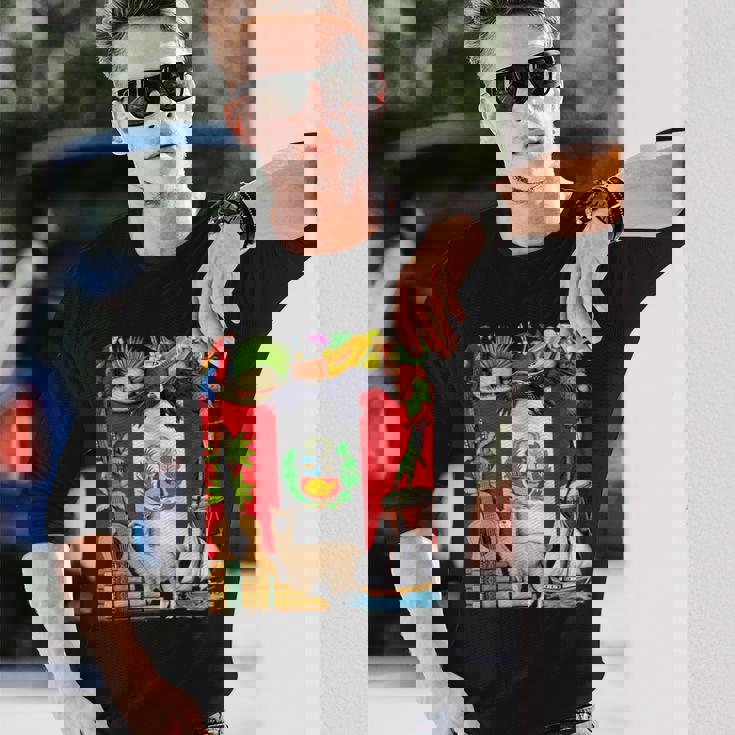 ペルー ペルー国旗 ペルーのルーツ ペルーの遺産 誇り高きペルー人 ペルーの誇り 長袖Tシャツ 彼への贈り物