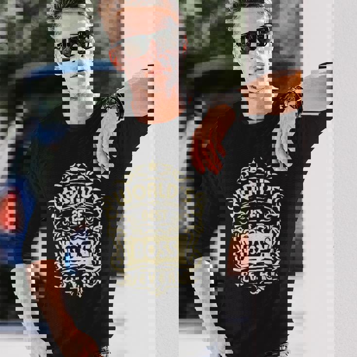 ボスの日 史上最高のボス 最高のボス 長袖Tシャツ 彼への贈り物