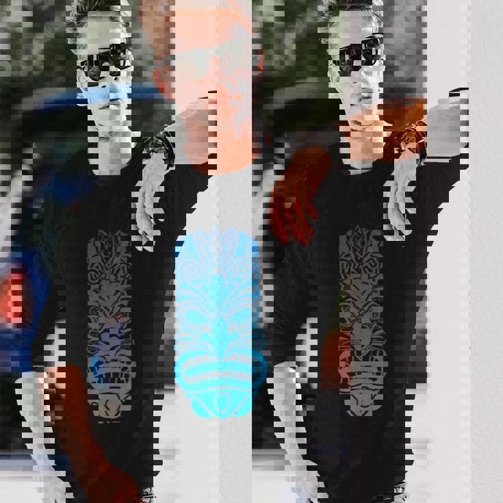 ポリネシア ティキ マオリ ハワイアン トライバル 長袖Tシャツ 彼への贈り物