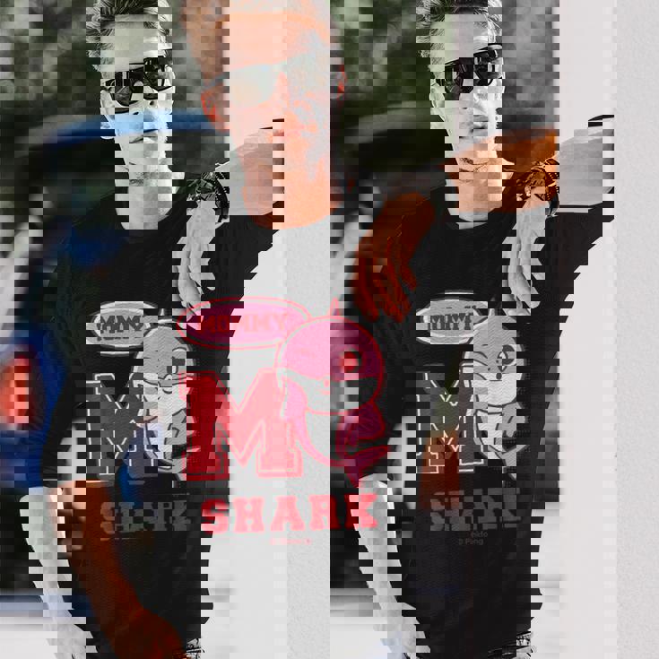 ママシャーク・レトロ・ベイシャーク・サメなかぞく・プレゼント・キッズ・メンズ・ウーマンズ 長袖Tシャツ 彼への贈り物