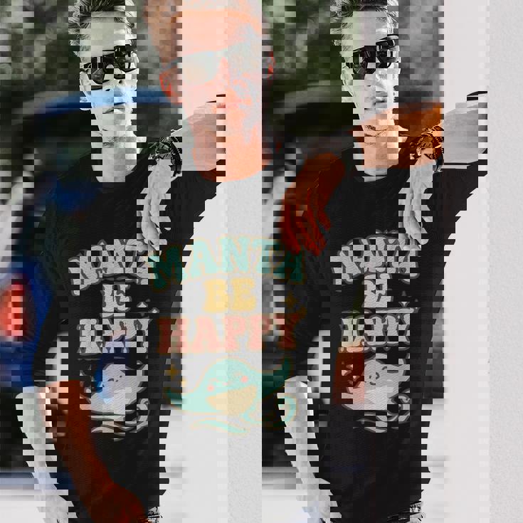 マンタ・ビ・ハッピー 長袖Tシャツ 彼への贈り物