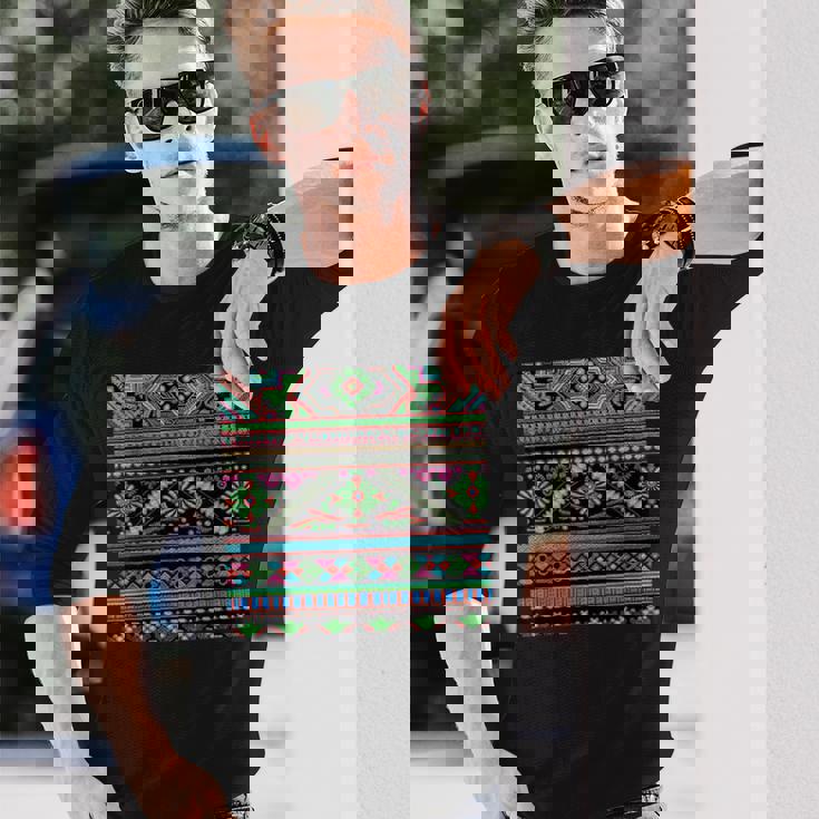 ミャオ族デザイン 長袖Tシャツ 彼への贈り物