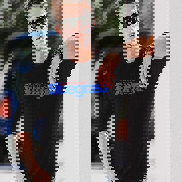 ミュージシャンやリスナーのためにブルーグラスを演奏するのが大好きです 長袖Tシャツ 彼への贈り物