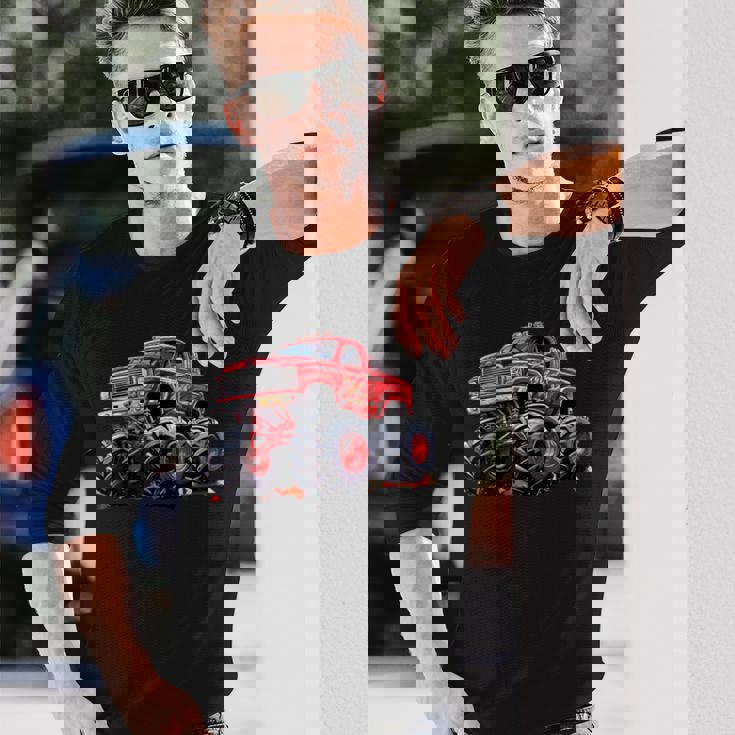 モンスタートラック 幼児用 キッズ レトロ ヴィンテージ モンスタートラック 長袖Tシャツ 彼への贈り物