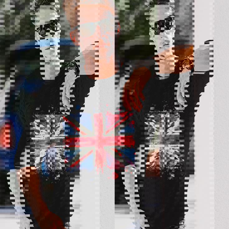 ユニオンジャック インクスタイル アート イギリス国旗 イギリス 国旗 イギリス 長袖Tシャツ 彼への贈り物