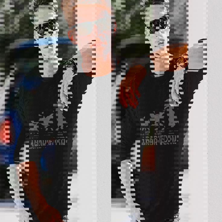 ラブラドールエボリューション おもしろい ラブラドールレトリバー ママ パパ 犬 長袖Tシャツ 彼への贈り物