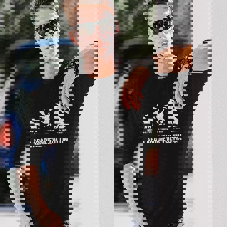 ラブラドールレトリバー エボリューションデザイン ラブラドールオーナー向け 長袖tシャツ 長袖Tシャツ 彼への贈り物