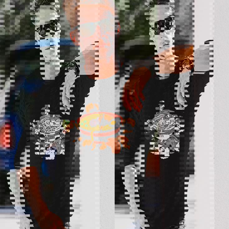 ラーメン寿司キャバリア・キング・チャールズ・スパニエル犬 長袖Tシャツ 彼への贈り物