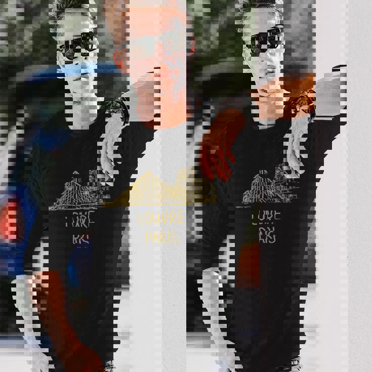 ルーヴル パリ フランス 旅行 お土産 歴史的建造物 ギフト 長袖Tシャツ 彼への贈り物