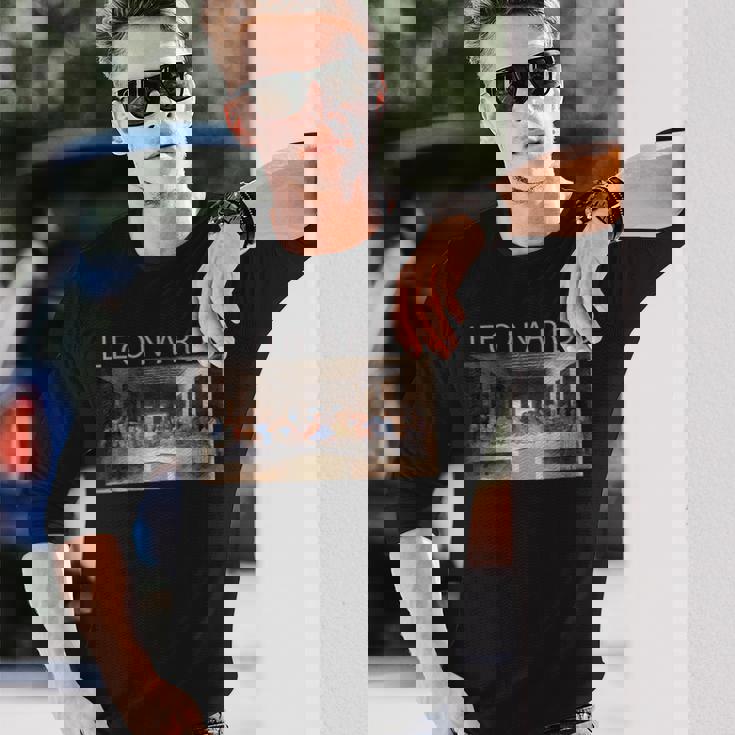 レオナルド ダヴィンチ 面白いtシャツ アート 絵画 メンズ 面白い 服 美術 おもしろ ネタ 長袖Tシャツ 彼への贈り物