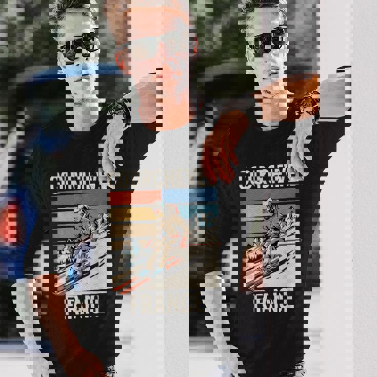 レトロ スキー クールシュベル フランス フランス スキー リゾート 楽しい 長袖Tシャツ 彼への贈り物