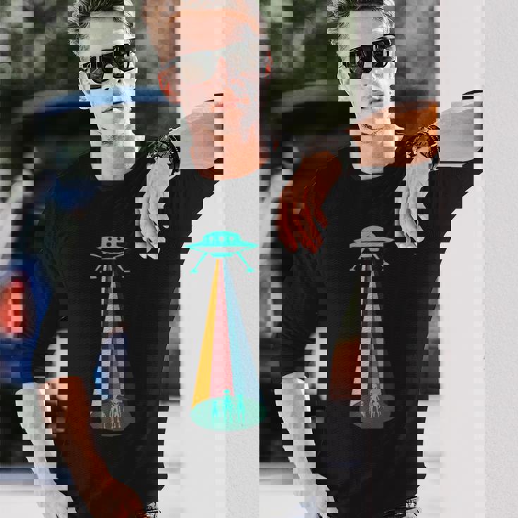 レトロ 宇宙人 宇宙船 Ufo 長袖Tシャツ 彼への贈り物