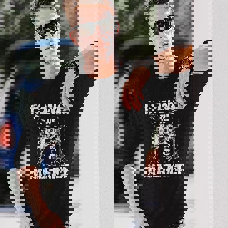 ロックミュージックドラマー 長袖Tシャツ 彼への贈り物