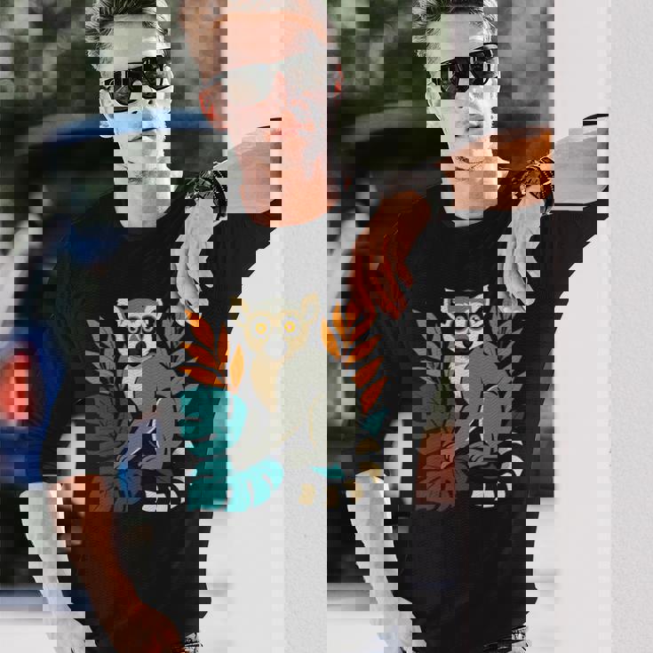 ワオキツネザル 長袖tシャツ 長袖Tシャツ 彼への贈り物