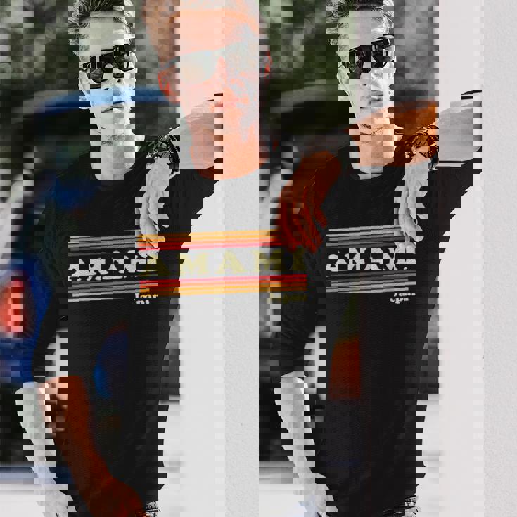 ヴィンテージ 80年代 奄美 日本 レトロ グラフィック 長袖Tシャツ 彼への贈り物