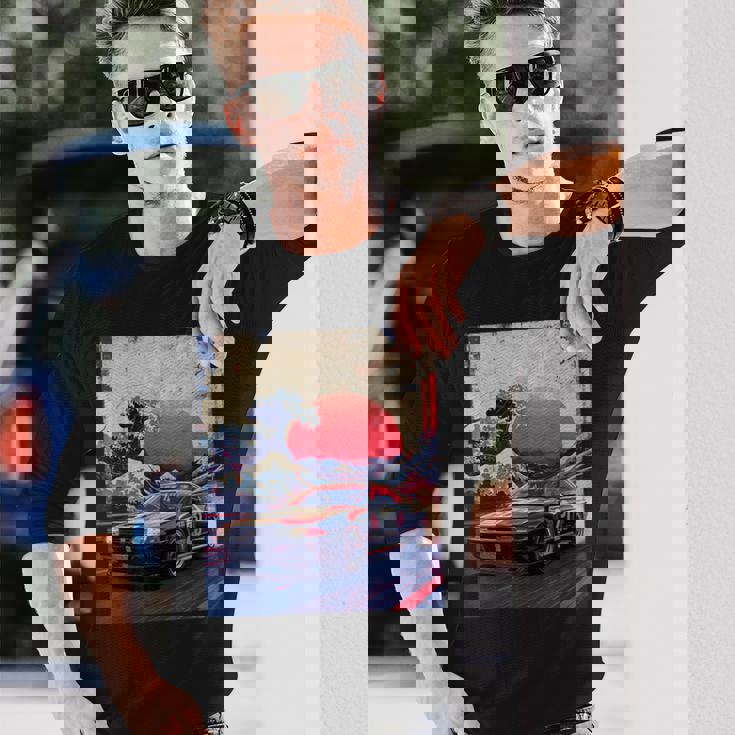 ヴィンテージ Jdm ドリフト レースカー 和波沖 神奈川 アート 長袖Tシャツ 彼への贈り物