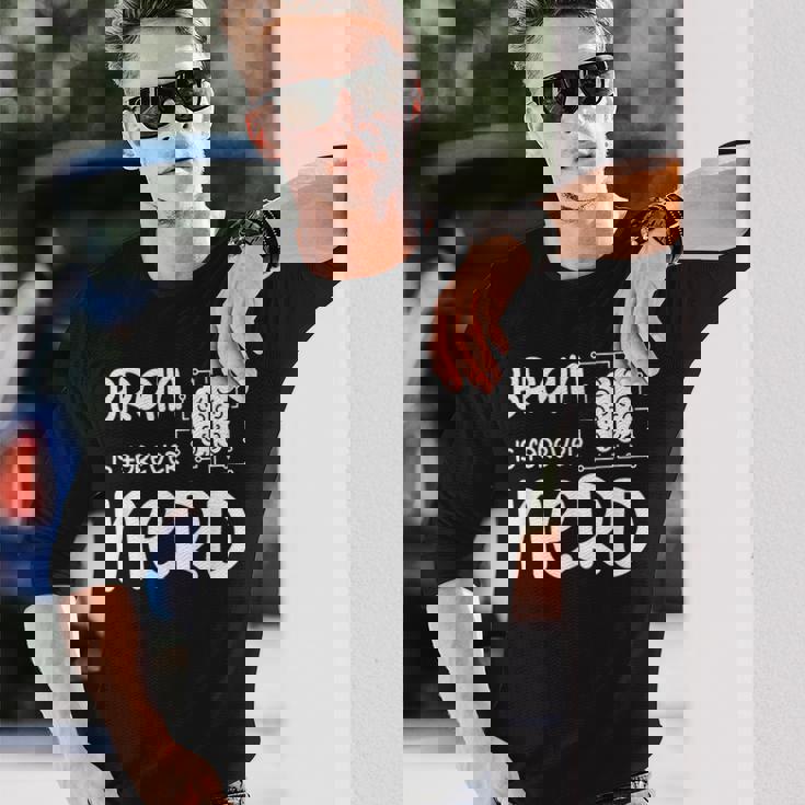 ヴィンテージ NERDファレル Brain Is Forever Nerd ギフトアイデア 長袖Tシャツ 彼への贈り物