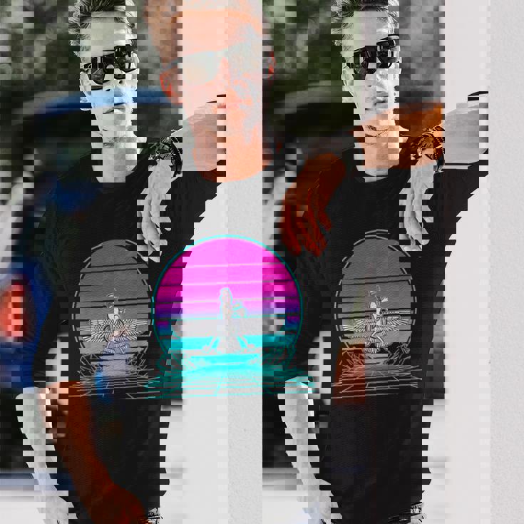 ヴィンテージ レトロ サンセット アヌンナキ 長袖Tシャツ 彼への贈り物