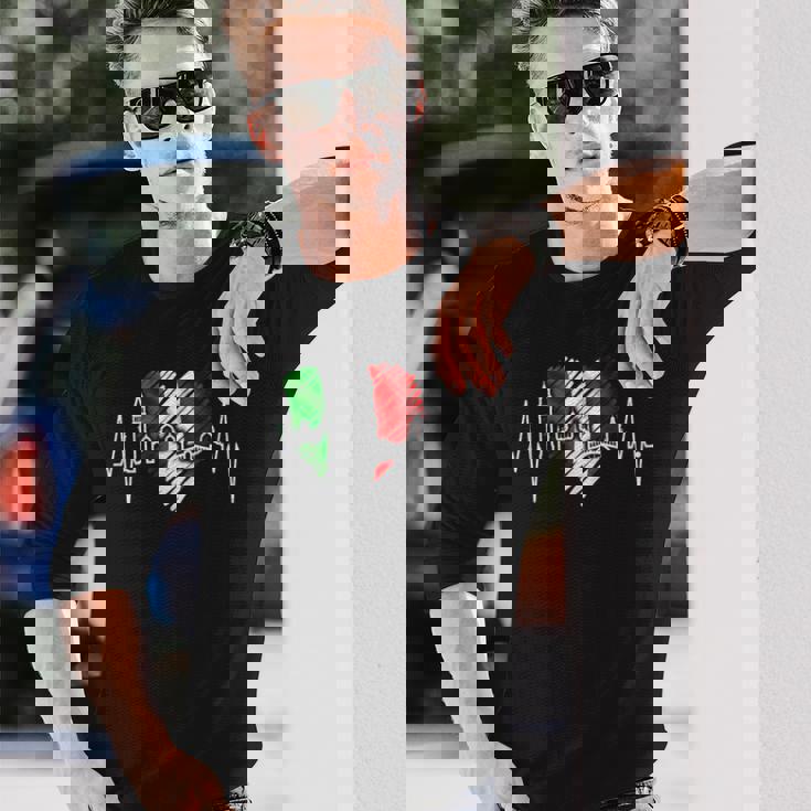 ヴェネツィアのスカイライン ハートビート イタリア ベネチア大好きi Loveeneziaenice 長袖Tシャツ 彼への贈り物