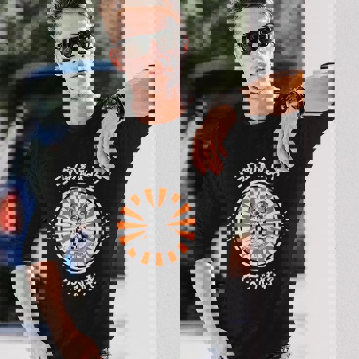 三度の飯より犬が好き パピヨン グッズ おもしろ 面白い ネタ 笑える ことわざ 犬好き 和風 レトロ 長袖Tシャツ 彼への贈り物