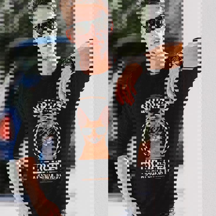 世界で最もクールなアビシニアンパパ 長袖Tシャツ 彼への贈り物