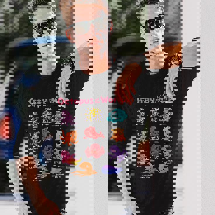 世界のタコ 海の動物 タコ好き 海洋生物 長袖Tシャツ 彼への贈り物