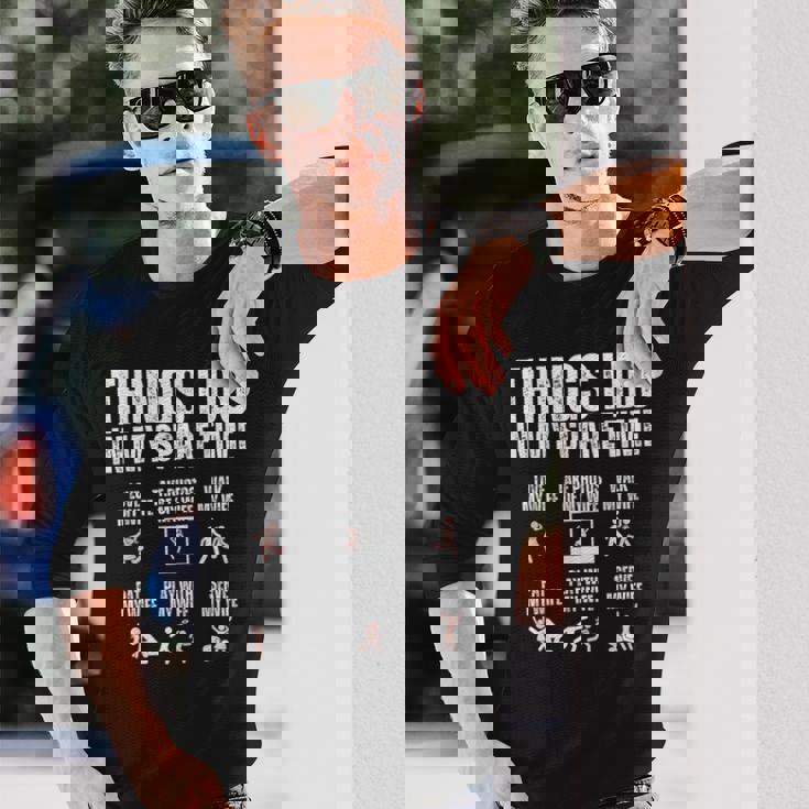 余暇にすること愛妻が大好き 長袖Tシャツ 彼への贈り物