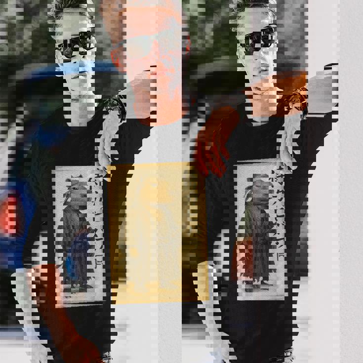 侍カピバラジャパン ビンテージアート 長袖Tシャツ 彼への贈り物