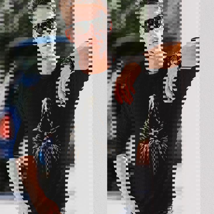 僧侶ゴシック 僧侶のカウル 十字架付き 中世 長袖tシャツ 長袖Tシャツ 彼への贈り物