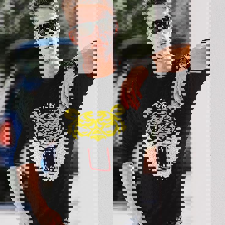 和風タイガーフェイス – ゆるかわ虎デザイン 長袖Tシャツ 彼への贈り物