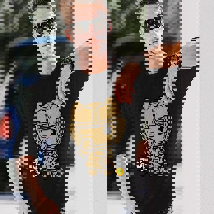 埴輪猫はにゃにゃ_004 長袖Tシャツ 彼への贈り物